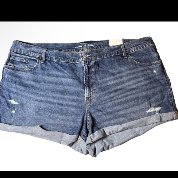 Old Navy Women's Mid-Rise Ripped Boyfriend Jean Shorts 3” Ins Plus Size 24 - Picture 1 of 15